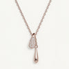 Rose Gold Teardrop Pendant Necklace with Sparkling Stones