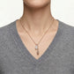 Rose Gold Teardrop Pendant Necklace with Sparkling Stones