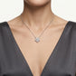 Elegant Silver Floral Pendant Necklace with Sparkling Stones