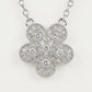 Elegant Silver Floral Pendant Necklace with Sparkling Stones