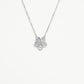 Elegant Silver Floral Pendant Necklace with Sparkling Stones