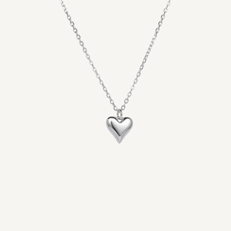 Elegant Silver Heart Pendant Necklace