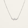 Elegant Silver Heartbeat Necklace with Sparkling Heart Accent