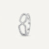 Elegant Silver Infinity Pavé Ring with Sparkling Clear Stones