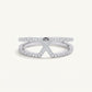 Elegant Silver Infinity Pavé Ring with Sparkling Clear Stones