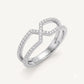 Elegant Silver Infinity Pavé Ring with Sparkling Clear Stones
