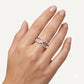 Elegant Silver Infinity Pavé Ring with Sparkling Clear Stones