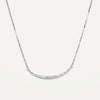 Silver Curved Crystal Bar Necklace – Minimalist Sparkling Jewellery