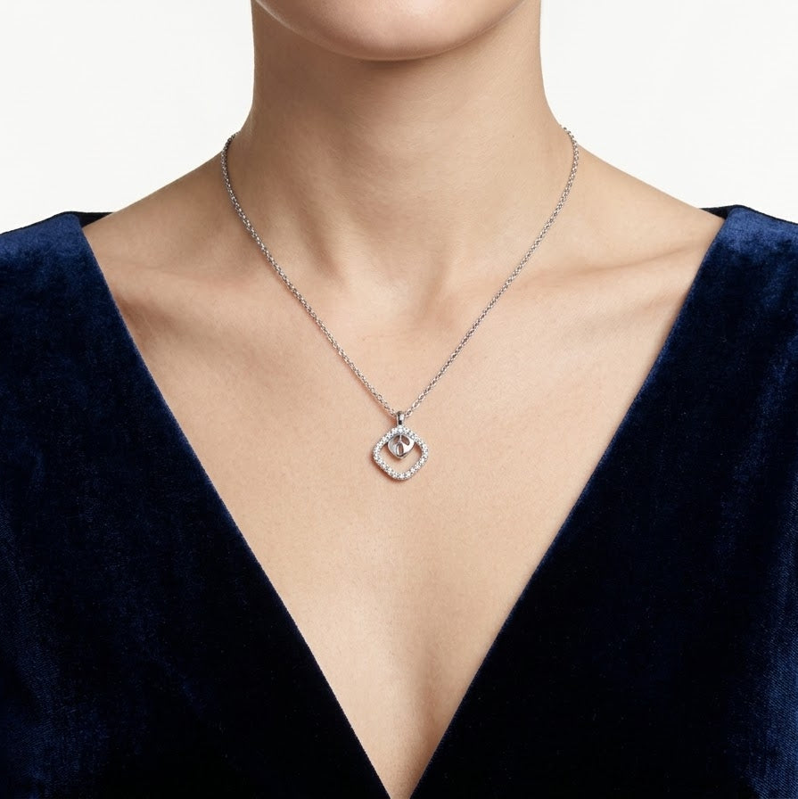 Silver Crystal Heart Pendant Necklace – Elegant Heart Jewellery