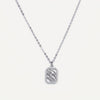 Elegant Rectangular Sparkle Pendant Necklace – Silver Tone