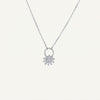 Elegant Silver Sunburst Flower Pendant Necklace for Women
