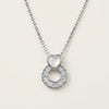 Elegant Silver Heart & Circle Pendant Necklace