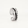 Black & Silver Stacked Ring Set with Sparkling Accents
