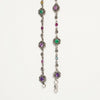 Multicolor Gemstone Floral Anklet – Vintage-Inspired Silver Jewellery