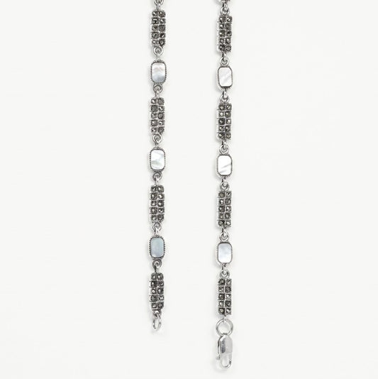 Mother-of-Pearl Style Textured Silver Anklet – Vintage Link Design