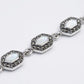 Hexagon Mother-of-Pearl Style Anklet – Vintage Silver-Tone Jewellery